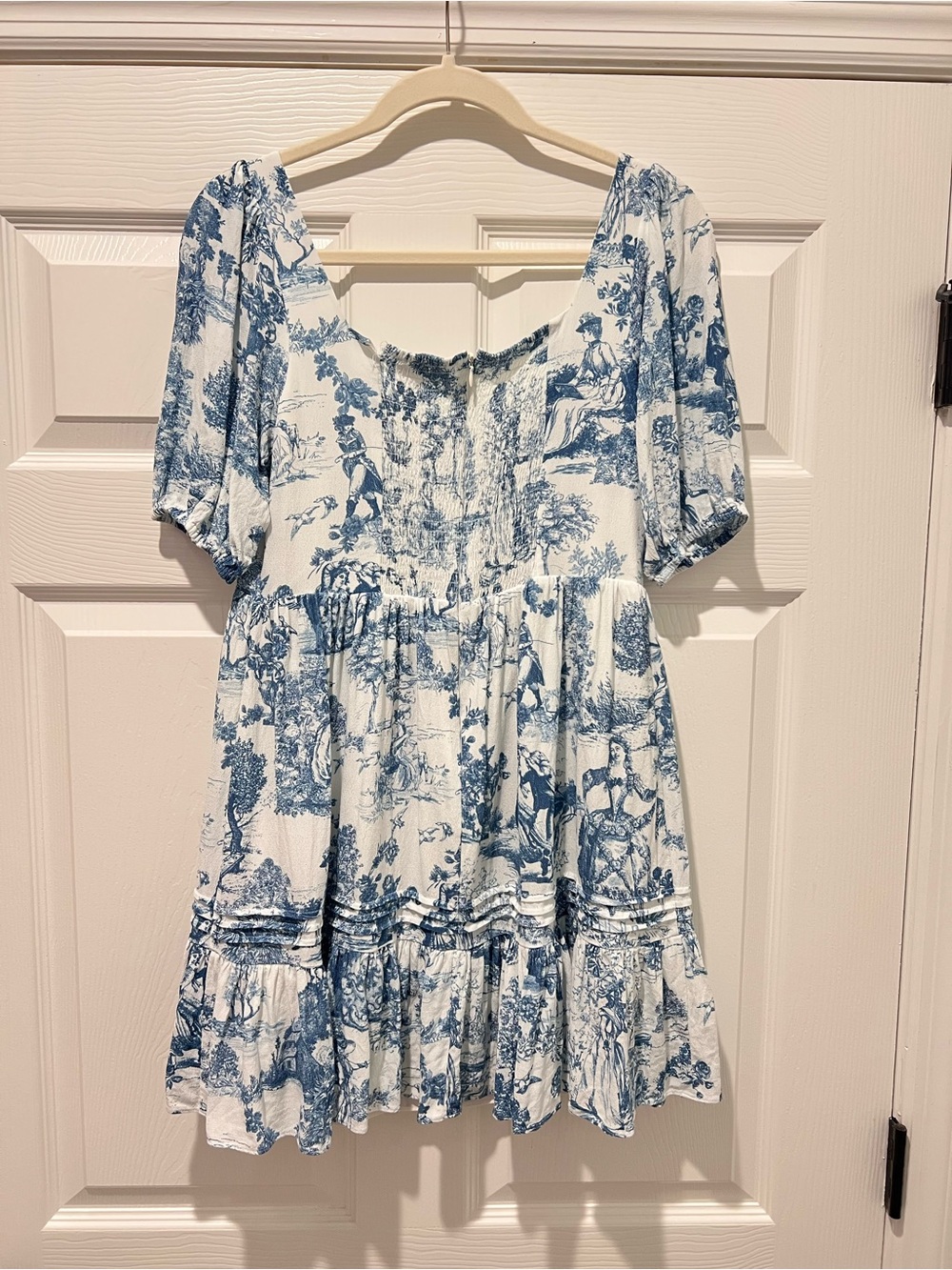 Gianni Bini Blue and White Toile Mini Dress - Picture 3 of 7